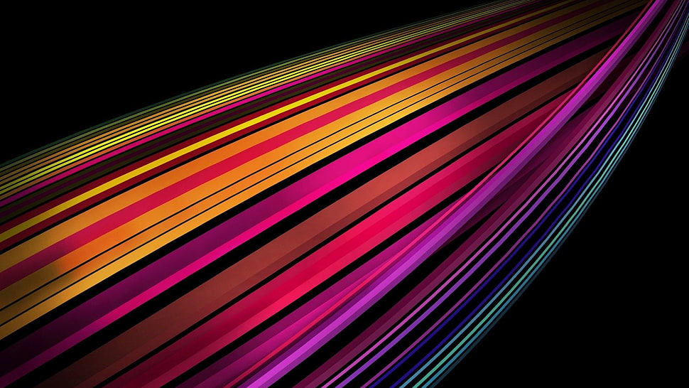 CGI illustration of blue, pink, and yellow rays HD wallpaper