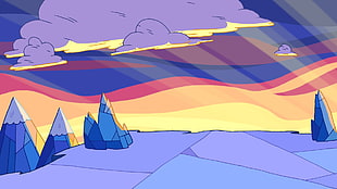 animated mountain, Adventure Time, landscape