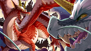 red dragon wallpaper, dragon