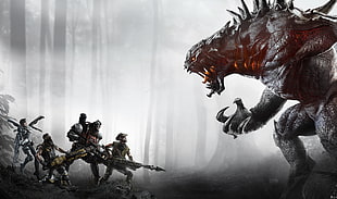 monster with group of people