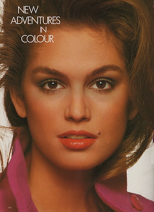 new adventures in colour poster, Cindy Crawford, vintage, 1980s HD wallpaper