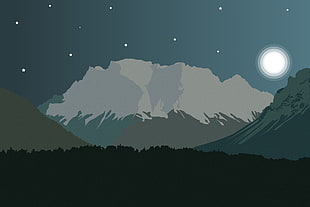mountain range animated wallpaper, vector, vector graphics, simple, Adobe