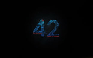 42 Everything poster, The Hitchhiker's Guide to the Galaxy, 42, universe, Douglas Adams