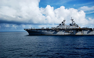 gray aircraft carrier, warship, aircraft carrier, ship, vehicle