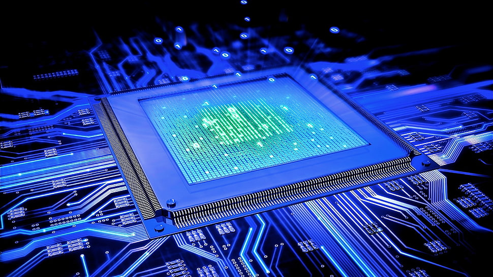white computer processor HD wallpaper