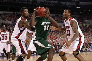 basketball player in green State jersey shirt HD wallpaper