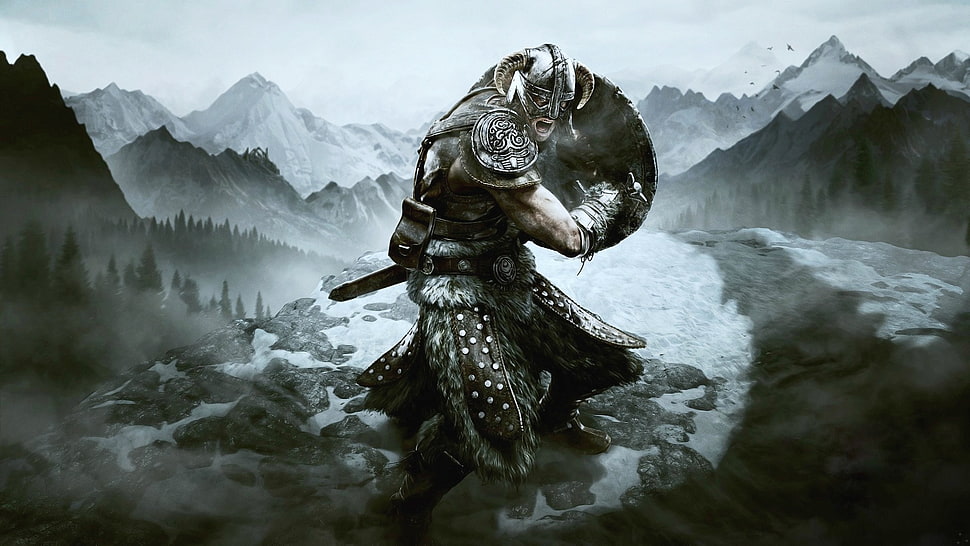 Skyrim game poster HD wallpaper