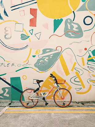 yellow and orange commuter's bike HD wallpaper