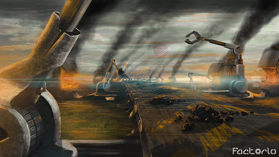 online videogame screenshot, Factorio, science fiction, technology HD wallpaper