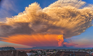 white cloud, Chile, Calbuco Volcano, eruptions, smoke