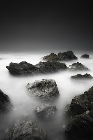 black cliffs HD wallpaper