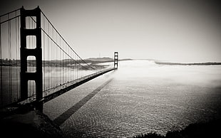 grayscale photo of Golden Gate, San Francisco, Golden Gate Bridge HD wallpaper