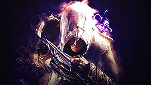 Assassin's Creed illustration, Assassin's Creed, Altaïr Ibn-La'Ahad, video games, artwork