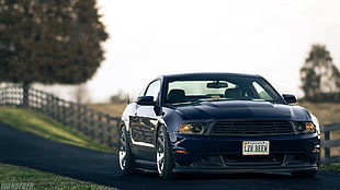 black car, Ford Mustang, Ford