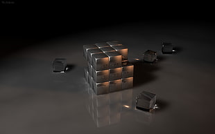 3x3 mirror cube, cube HD wallpaper
