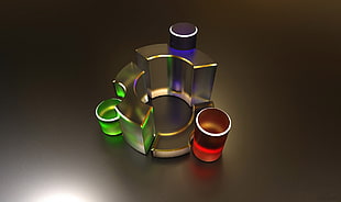 three-slot candle holder on black surface HD wallpaper