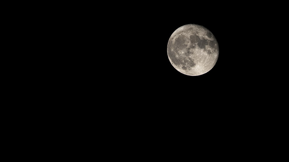 white and gray moon, Moon HD wallpaper