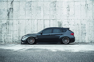 black 5-door hatchback, Subaru, Stance, Stanceworks, StanceNation HD wallpaper