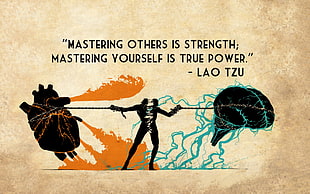 mastering others is strength text HD wallpaper