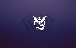 Pokemon Mystic logo, purple, minimalism, Team Mystic, Pokemon Go