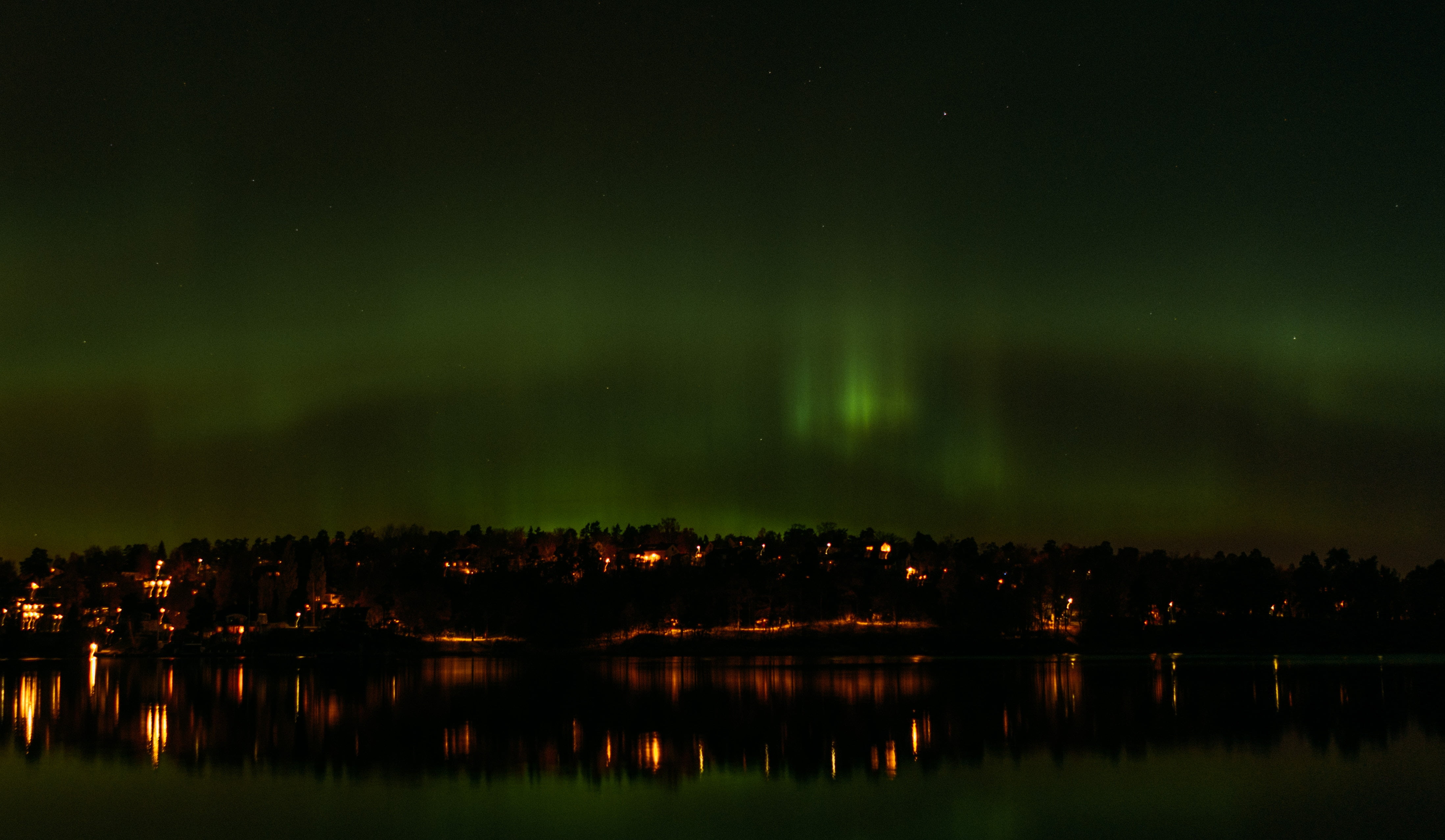 green northern, Stockholm, Sweden, Night
