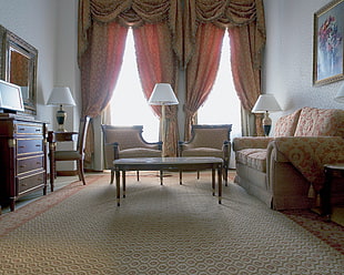 brown living room furniture set HD wallpaper