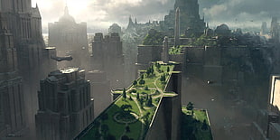 photo of buildings, artwork, science fiction, StarCraft HD wallpaper