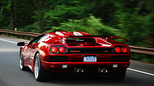 red luxury car, Lamborghini Diablo, Lamborghini Diablo Sv, car, red cars