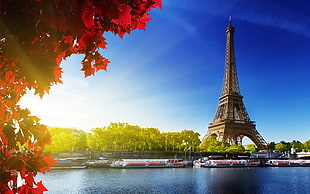 Eiffel Tower photo, Eiffel Tower, Paris, sunlight, water