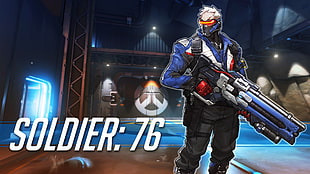 Soldier: 76 poster, Overwatch, Blizzard Entertainment, video games, livewirehd (Author) HD wallpaper