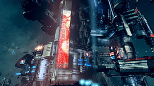 buildings game graphic wallpaper, space, spaceship, Star Citizen