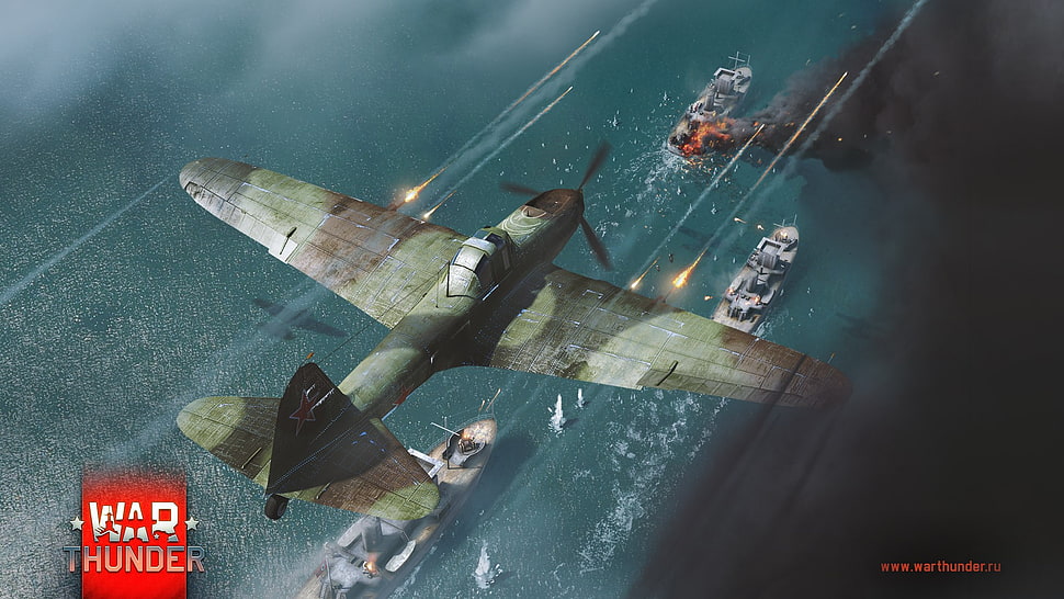 black and brown wooden table, War Thunder, airplane, Gaijin Entertainment, Ilyushin Il-2 HD wallpaper