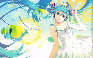 female anime character digital wallpaper, Vocaloid, Hatsune Miku