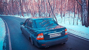 black sedan, car, Russian cars, LADA, VAZ HD wallpaper