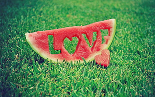 watermelon Love on grass HD wallpaper