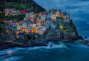 panoramic photography of Cinque Terre HD wallpaper