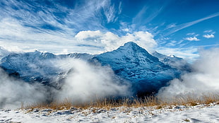 white mountain, nature, mountains, snow, winter