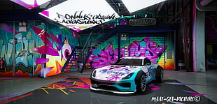 white and teal sports car digital wallpaper, Grand Theft Auto V, gamers, photography, Rockstar Games