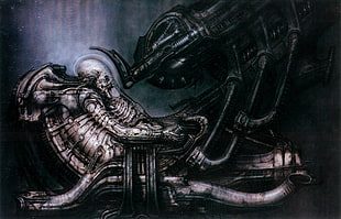 alien painting HD wallpaper