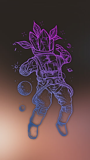 purple and black astronaut digital wallpaper, astronaut, Lost Planet