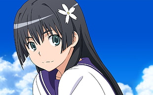 female anime character with black hair