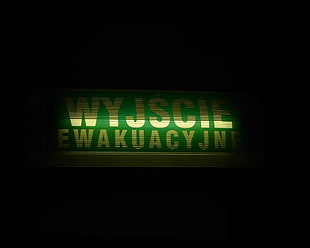green LED signage, black, green, digital art