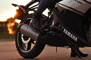 black Yamaha sport motorbike, Yamaha YZF R 125, vehicle, motorcycle
