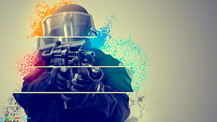 Counter Strike digital wallpaper, GIGN, machine gun HD wallpaper