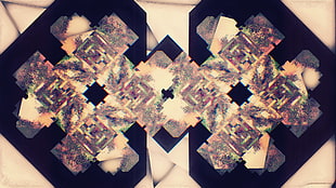 multicolored floral decor, glitch art, abstract, geometry