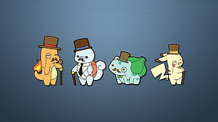 four Pokemon characters illustration