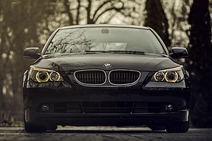 black BMW E60 at daytime