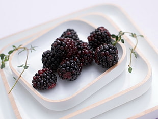 close up photo of raspberries on plate