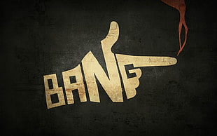 Bang finger themed text decor HD wallpaper