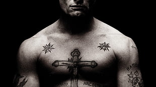 black cross tattoo, Mafia, tattoo, muscles, Russian HD wallpaper